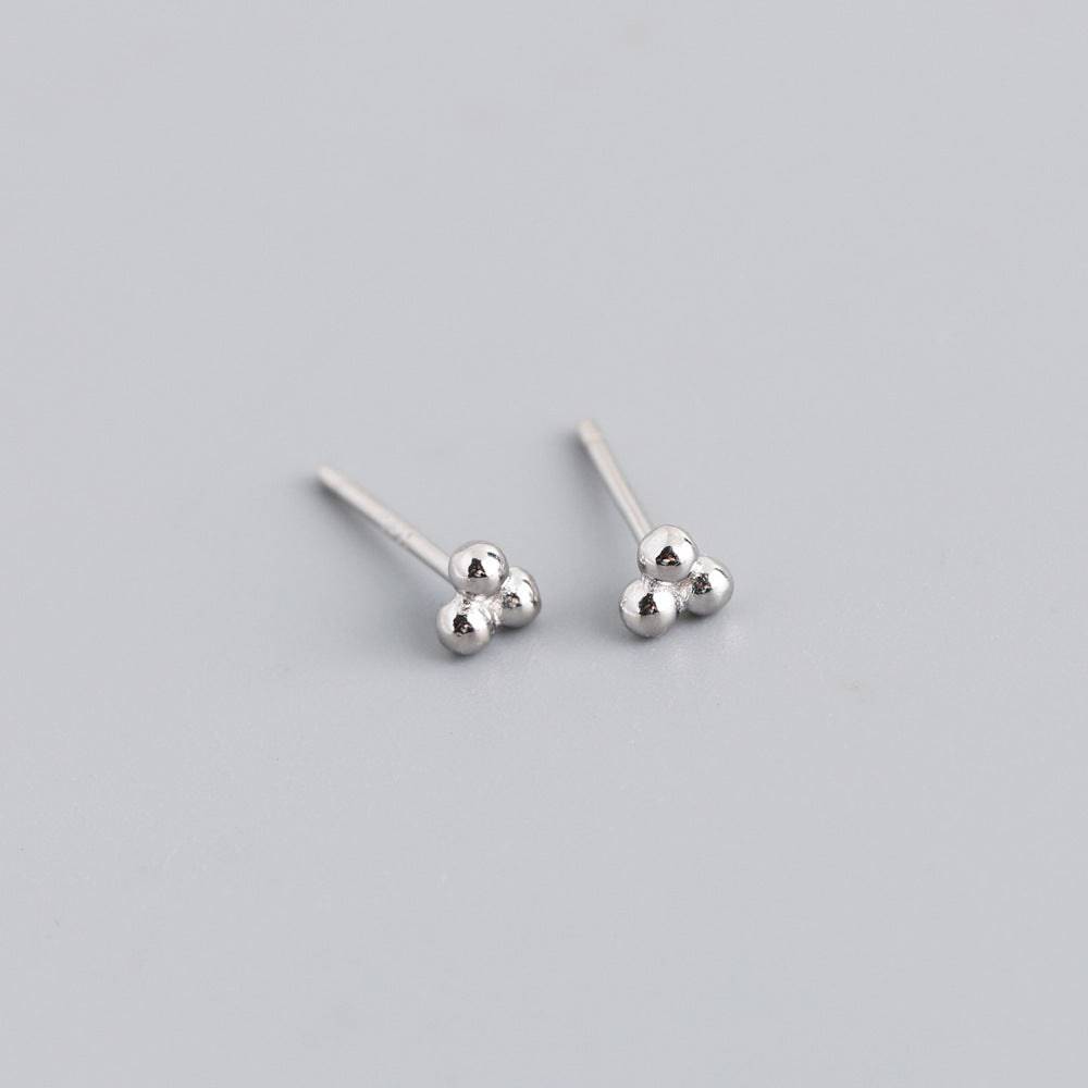 Simple And Fresh Student Polka Dot S925 Silver Stud Earrings