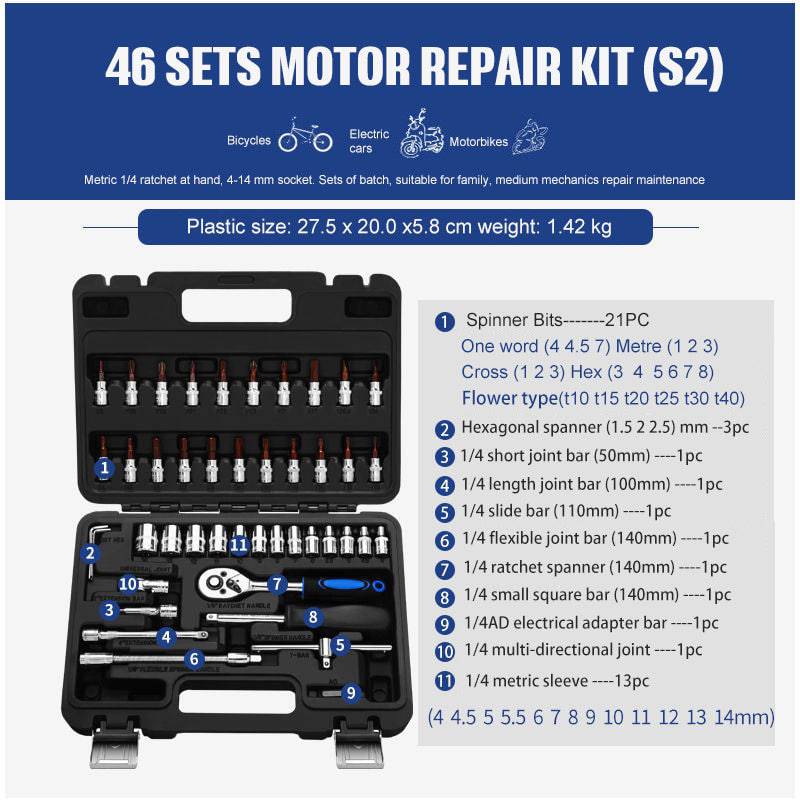 Set di chiavi a cricchetto a bussola strumenti di riparazione