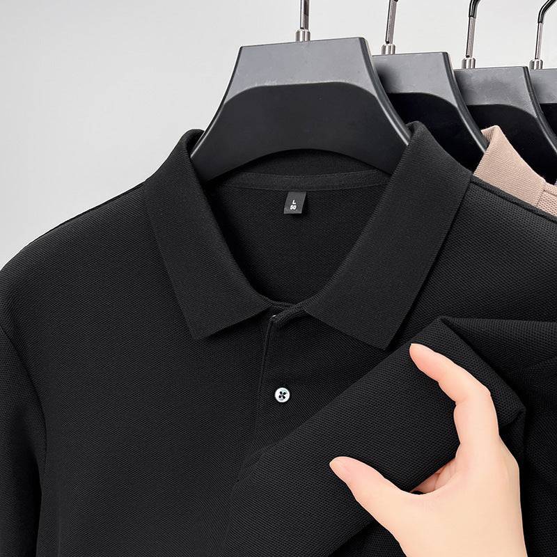 Middle-aged Business Leisure Long Sleeve Lapel T-shirt