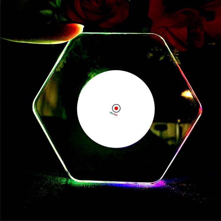 LED Glow Coaster Acrylic Crystal Emitting Luminous Bar Cocktail Mug Stand Light Coasters Flashing Base Tableware Decoration Pads - YLORESHOP