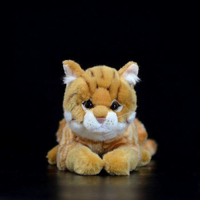 Crouching Cute Tiger Print Cat Simulation Doll - YLORESHOP