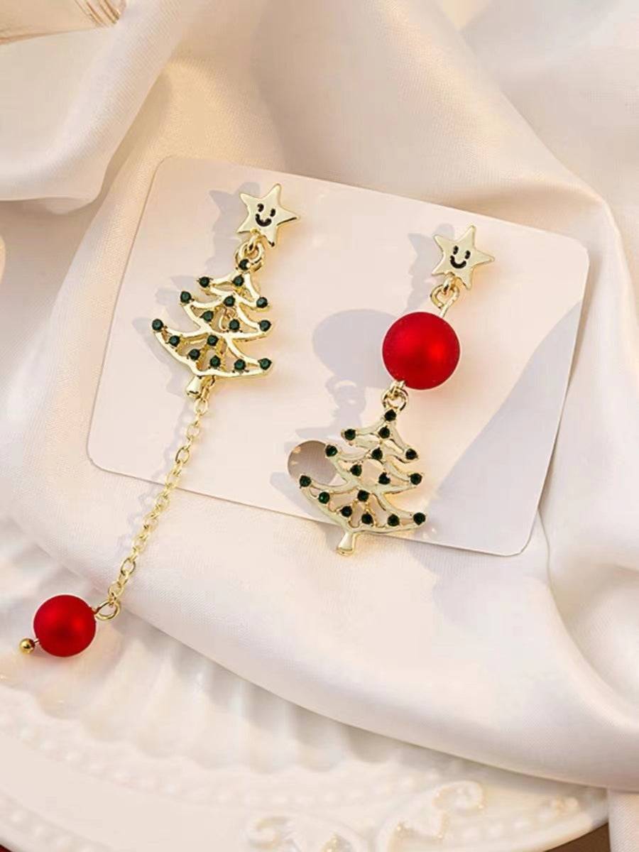 Simple Hollow-out Long Colorful Christmas Tree Tassel Earrings - YLORESHOP