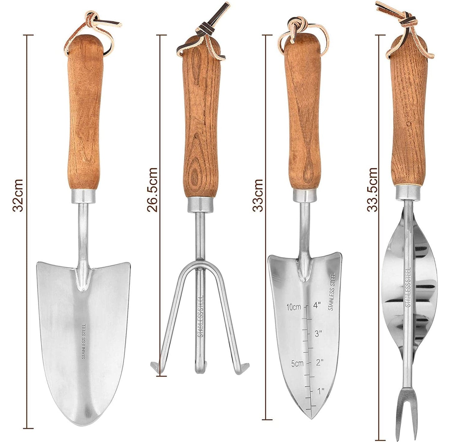 Garden Tools Stainless Steel Tools With Wooden Handle 4-piece Set 