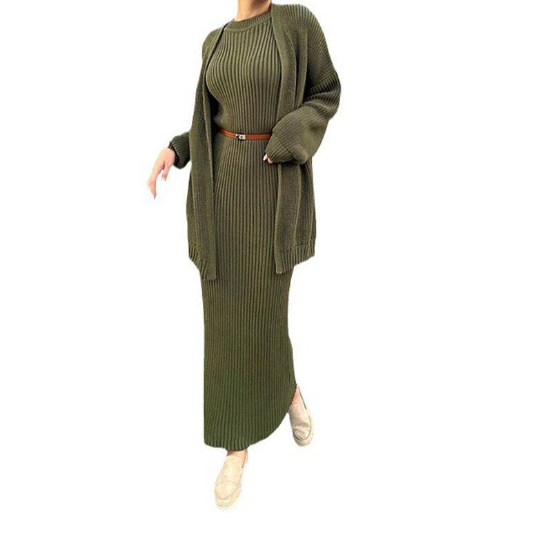 Lazy Fashion Knitwear Long Skirt Suit Women