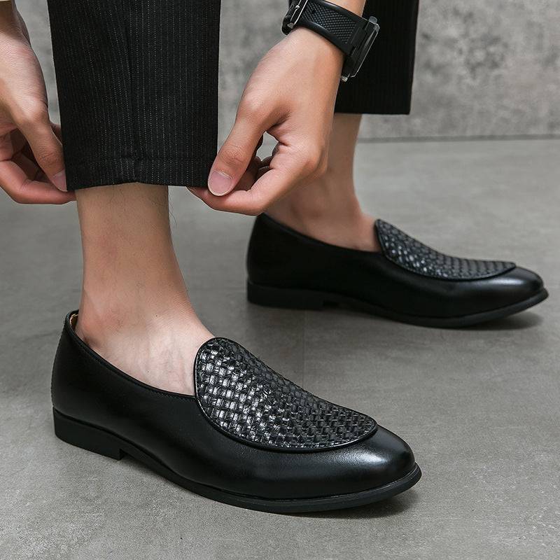 Mocassini business casual Scarpe da uomo in pelle leggera senza lacci semplici