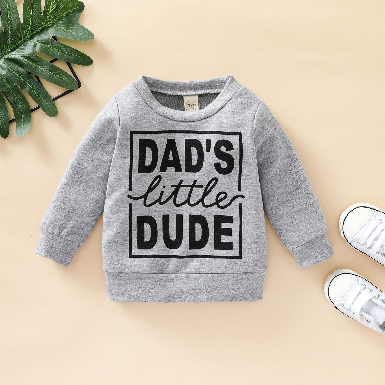 Boys Polyester Letter Grey Sweatshirt Top - YLORESHOP