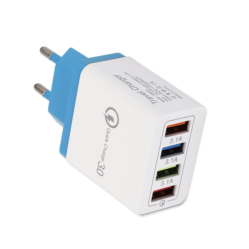 Caricatore USB Quick Charge 3.0 4 Adattatore telefonico per tablet Caricabatterie mobile da parete portatile Caricatore rapido