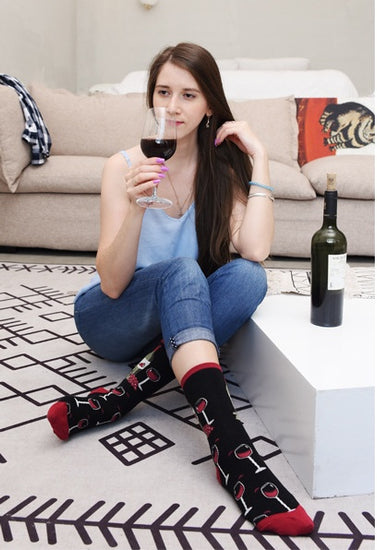 wine woman socks - YLORESHOP