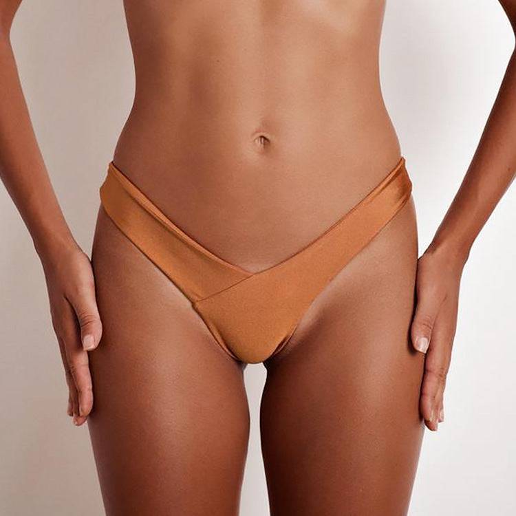 Solid color low waist brief bikini - YLORESHOP