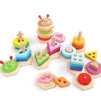 Wooden Shape Sorting Stacking Puzzle