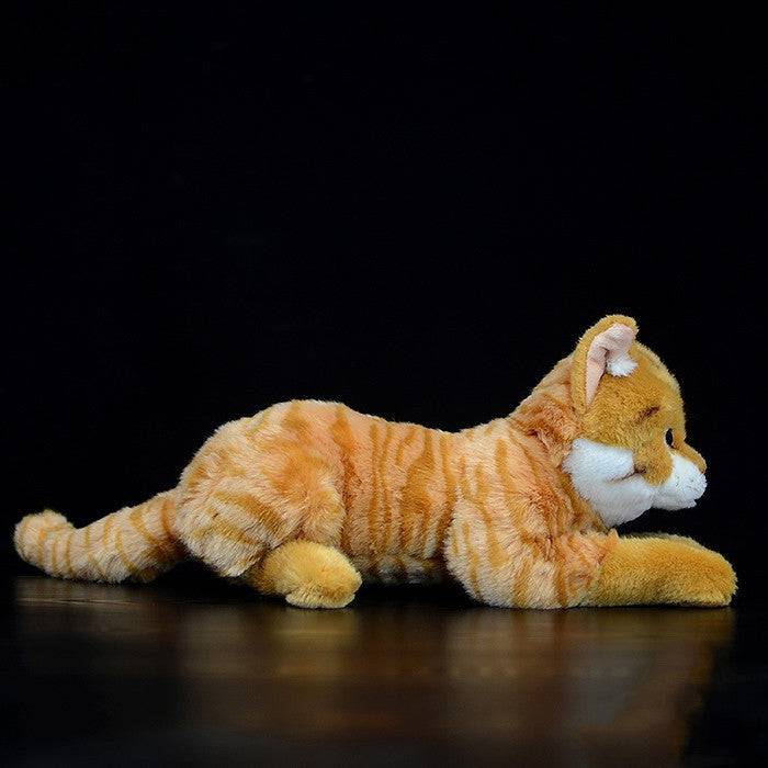 Crouching Cute Tiger Print Cat Simulation Doll - YLORESHOP