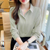 High-grade Non-ironing Anti-wrinkle Shirt Women's Solid Color Acetate Shirt - YLORESHOP
