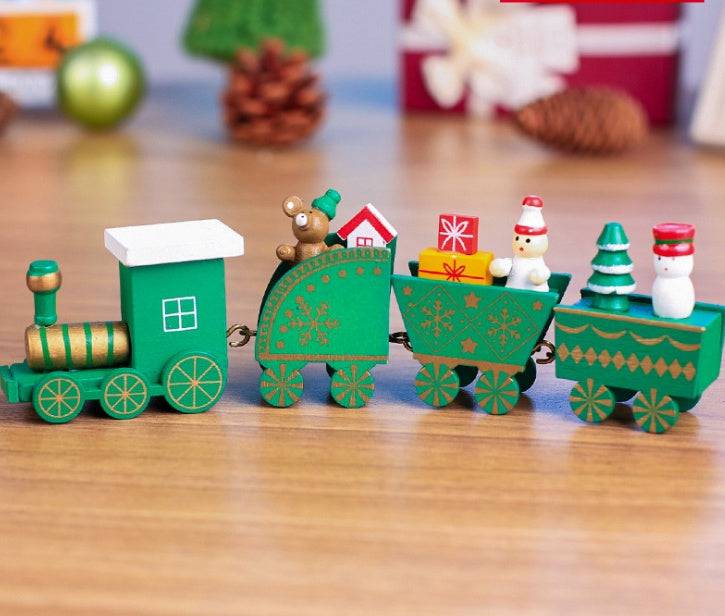 4pcs Mini Wooden Train Toys