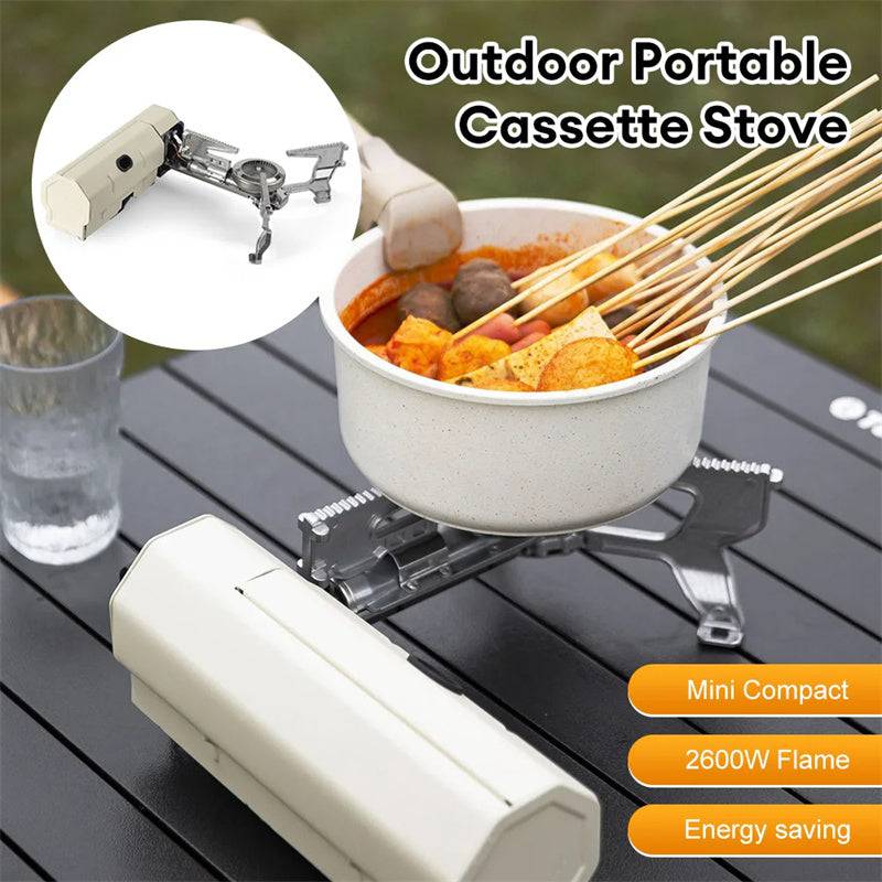 Camping Gas Stove Portable Folding Cassette Stove Outdoor Hiking BBQ Travel Cooking Grill Cooker Gas Burner Food Heating Tool Kitchen Gadgets - YLORESHOP