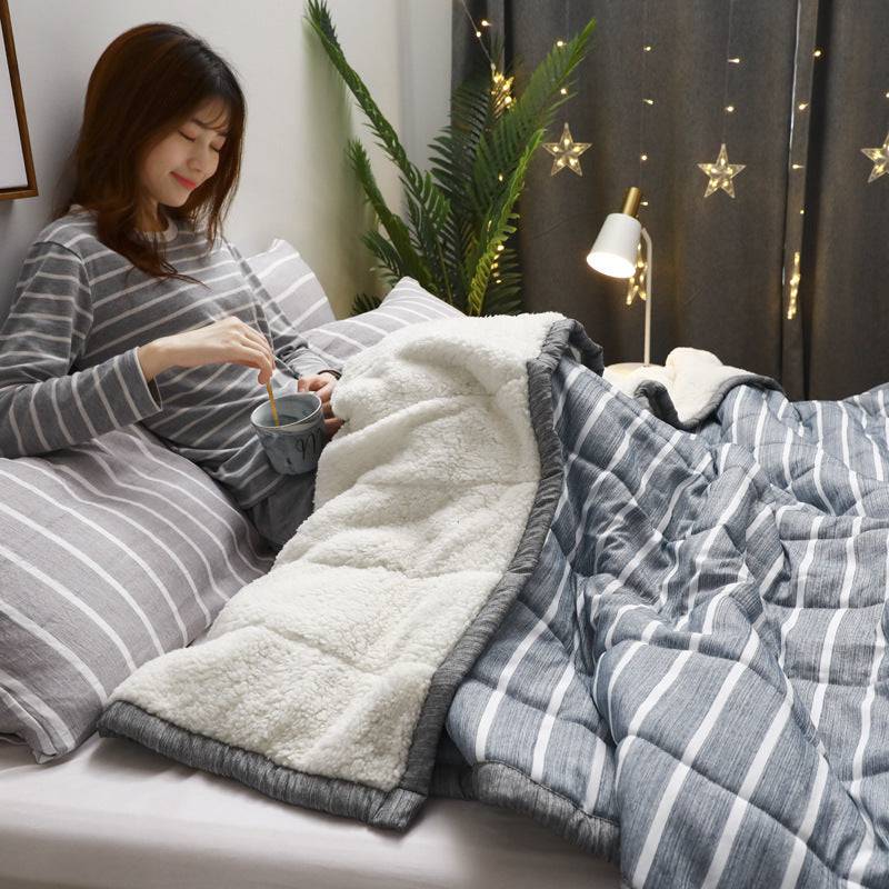 Fleece Blankets And Throws Thick Warm Winter Blankets Home Super Soft Duvet Luxury Solid Blankets On Twin Bedding - YLORESHOP