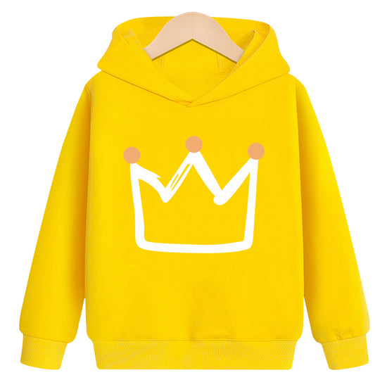 Crown hooded plus velvet sweatshirt - YLORESHOP