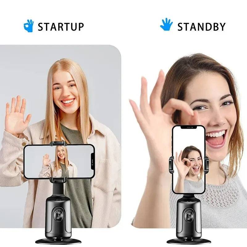 360° Automatic Face Tracking Gimbal, AI Intelligent Automatic Phone Holder, for Vlog Video, Light Stabilizer