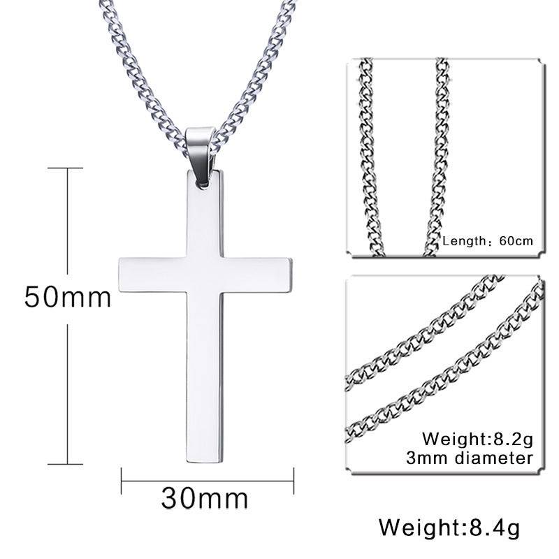 Stainless Steel Cross Pendant Gold Sweater Necklace Black Foreign Trade Accessories Jewellery Accessories Wholesale PN-572 - YLORESHOP