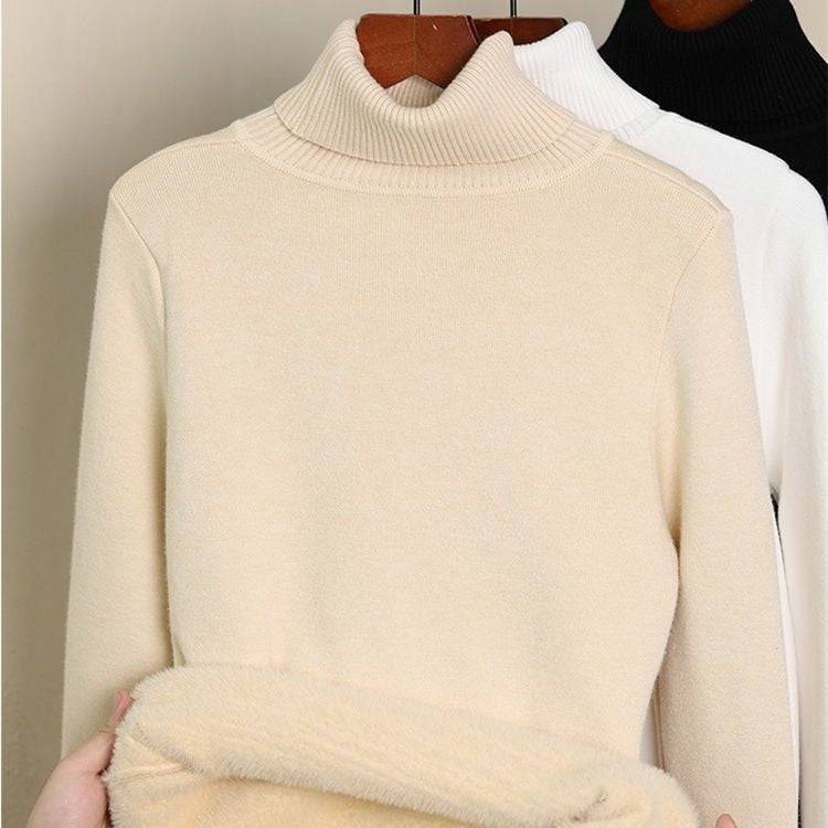 Fleece-lined Thick Turtleneck Sweater Women - YLORESHOP