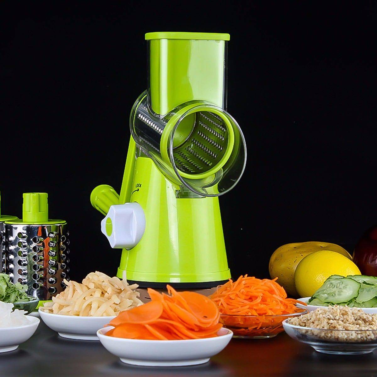 Vegetable Cutter Round Mandoline Slicer Potato Julienne Carrot Grater Cheese - YLORESHOP