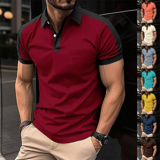 Camicia da lavoro a maniche corte da uomo, polo casual estiva