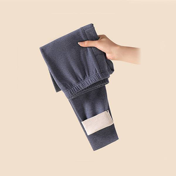 Leggings in cashmere da uomo Pantaloni invernali caldi per il sollevamento dei fianchi Pantaloni attillati per abbigliamento interno solido alla moda