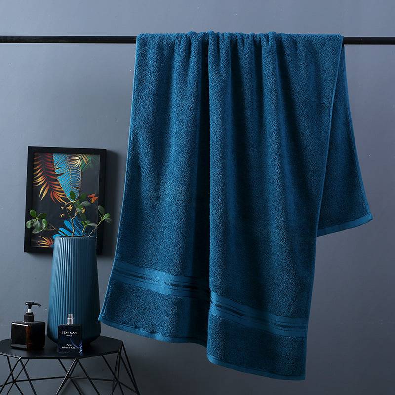 Pure Color Thick Cotton Bath Towel Set Towel Set Increased Pure Cotton Beach Towel Beauty Salon Bath Towel - YLORESHOP