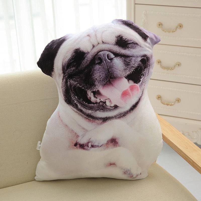 Funny 3D Dog Print Throw Pillow Creative Cushion Cute Plush Doll Gift Home Decor - YLORESHOP