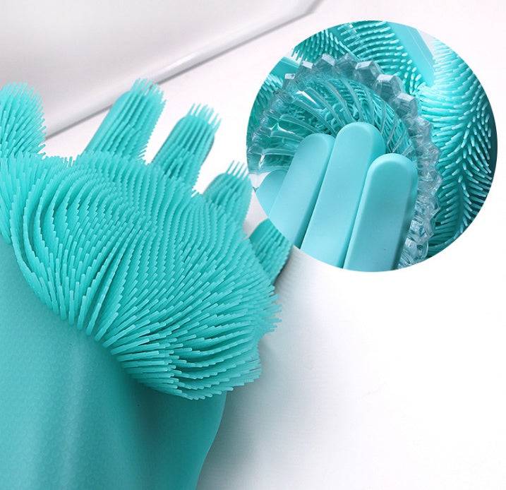 Silicone Heat-resistant Cleaning Brush Scrubbing Gloves - YLORESHOP