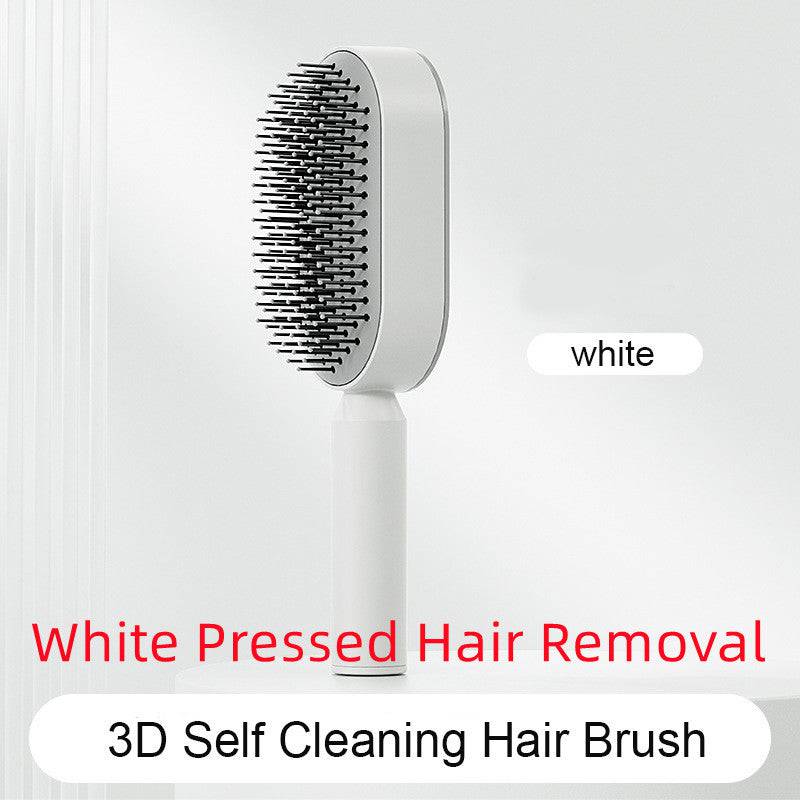 Self Cleaning Hair Brush For Women One-key Cleaning Hair Loss Airbag Massage Scalp Comb Anti-Static Hairbrush - YLORESHOP