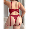 Plus Size Fat Woman Underwear Lace See-through Bra T-back Two-piece Suit - YLORESHOP