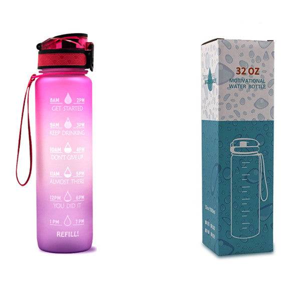 1L Tritan Water Bottle With Time Marker Bounce Cover Motivational Water Bottle Cycling Leakproof Cup For Sports Fitness Bottles - YLORESHOP