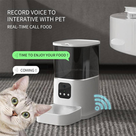 Alimentatore automatico per animali domestici Registratore vocale intelligente di grande capacità Timer di controllo APP Alimentazione Distributore di cibo per cani con WiFi Ciotola per animali domestici