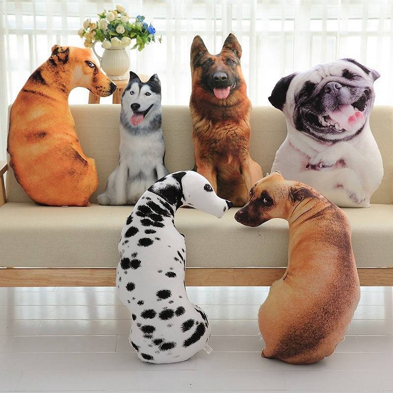 Funny 3D Dog Print Throw Pillow Creative Cushion Cute Plush Doll Gift Home Decor - YLORESHOP