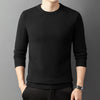 Knitted sweater with semi-high collar and round neckline in yarn
