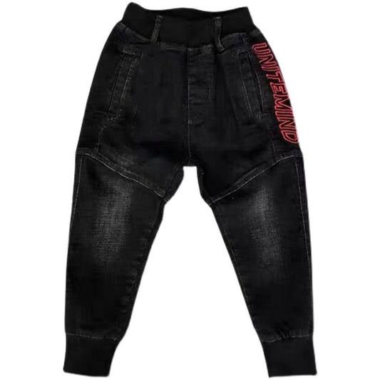 Kids Black Jeans Single Pants Spring And Autumn Boys Pants - YLORESHOP