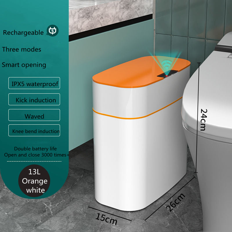 Smart Trash Can With Lid For Bedroom And Living Room Kitchen Storage Box Trash Can Induction Small Car Box Automatic Smart Dustbin Smart Trash Bin - YLORESHOP