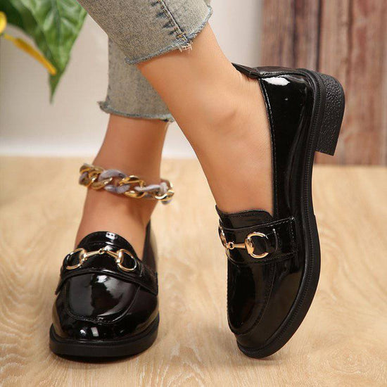 Plus Size British Style Leather Shoes Women - YLORESHOP