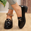 Plus Size British Style Leather Shoes Women - YLORESHOP