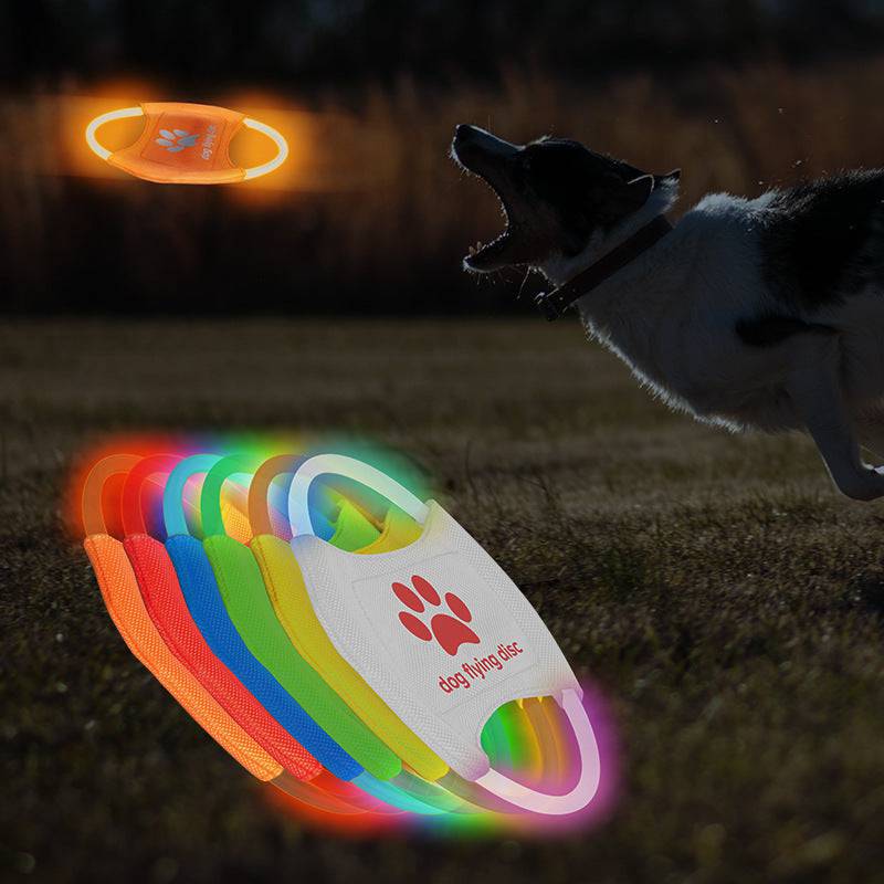 Dischi volanti per cani Luce incandescente LED LuminosoTrainning Giocattoli interattivi Gioco Dischi volanti Giocattolo per cani Accessori per cani Prodotti per animali domestici