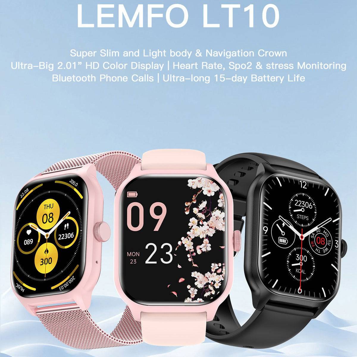 Multifunctional Bluetooth Calling Heart Rate Blood Pressure Sleep Monitoring Sports Health LT10 Smart Watch - YLORESHOP