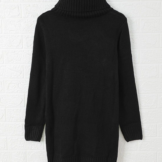 Solid Color Long-sleeved Turtleneck Knitted Sweater - YLORESHOP