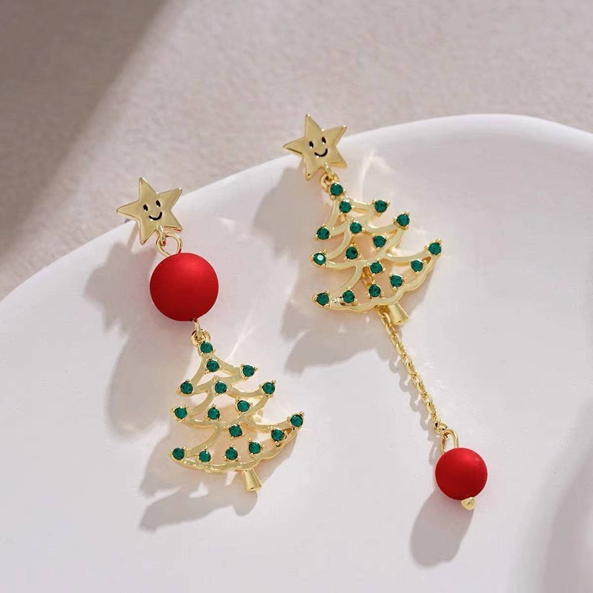 Simple Hollow-out Long Colorful Christmas Tree Tassel Earrings - YLORESHOP