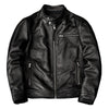Leather Men's Stand Collar Leather Jacket Coat Youth - YLORESHOP
