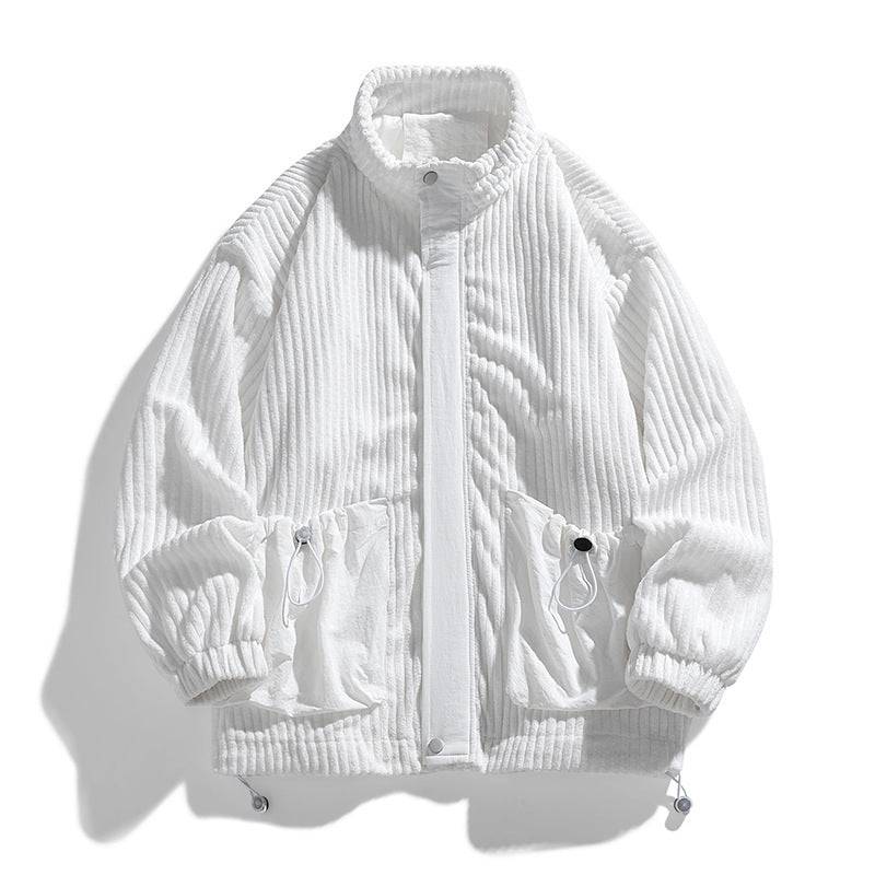 Corduroy Coat Men's Spring And Autumn Loose Plus Size Men's Clothing Plus-sized Plus-sized Fat Jacket Autumn Clothing - YLORESHOP