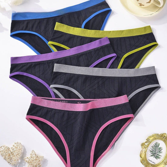 Women's Contrast Color Low Waist Briefs Seamless And Breathable Shorts - YLORESHOP