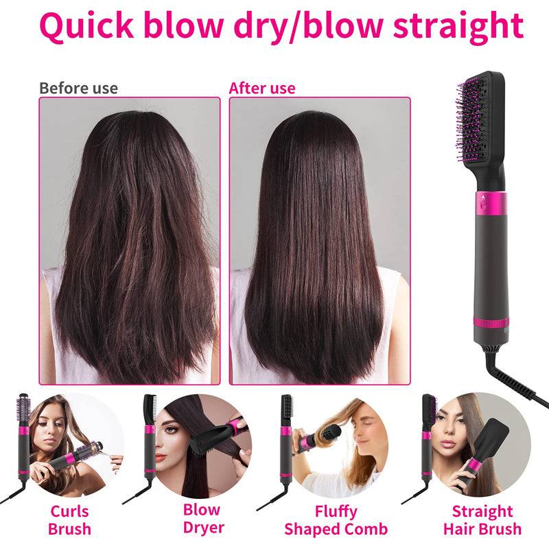 Professional 5 In 1 Hair Dryer Brush Dryer And Straightening Brush Electric Hair Styling Tool Automatic Hair Curler Beauty Supplies Gadgets - YLORESHOP