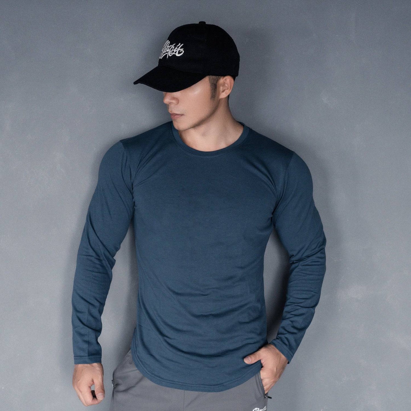 Men's Sports Casual Solid Color Long Sleeve Base