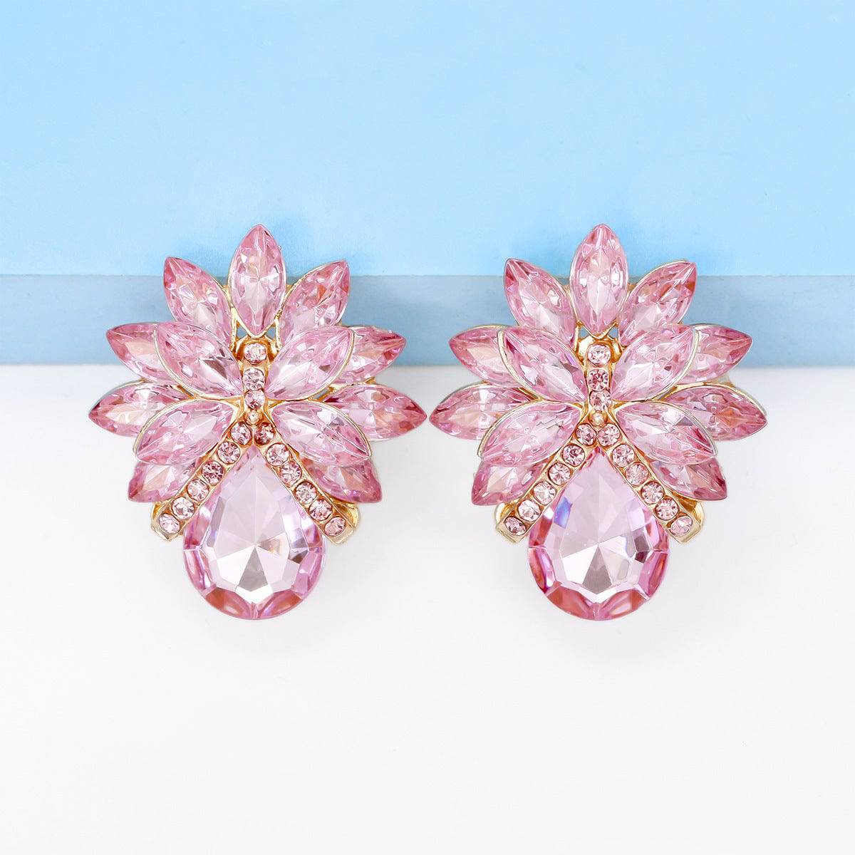 New Fashion Women's Personality Flower Rhinestone-embedded Earrings - YLORESHOP