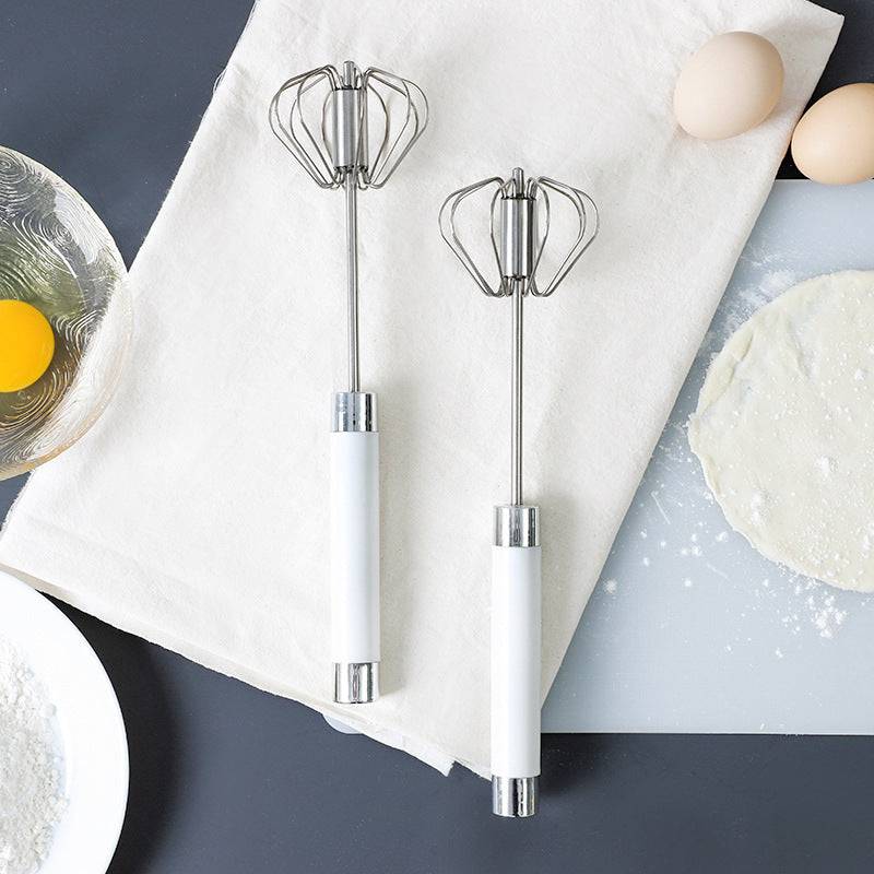 Semi-automatic Stainless Steel Egg Beater Whisk Hand Pressure Rotating Manual Mixer Egg Tools Cream Stirrer Kitchen Accessories - YLORESHOP